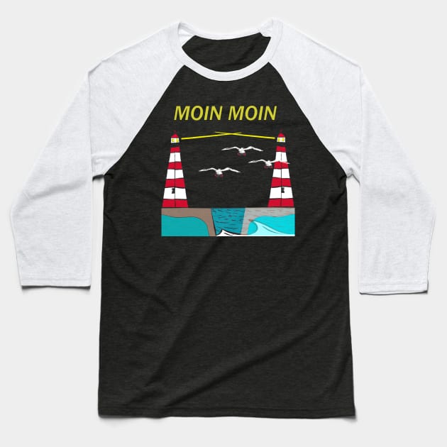 Moin North Sea Baseball T-Shirt by Imutobi